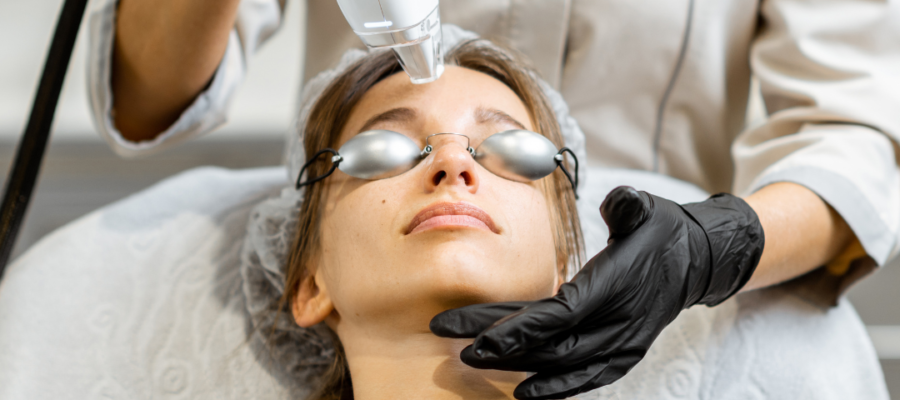 Laser therapy treatment for skin conditions such as acne scars, wrinkles, pigmentation, and rosacea